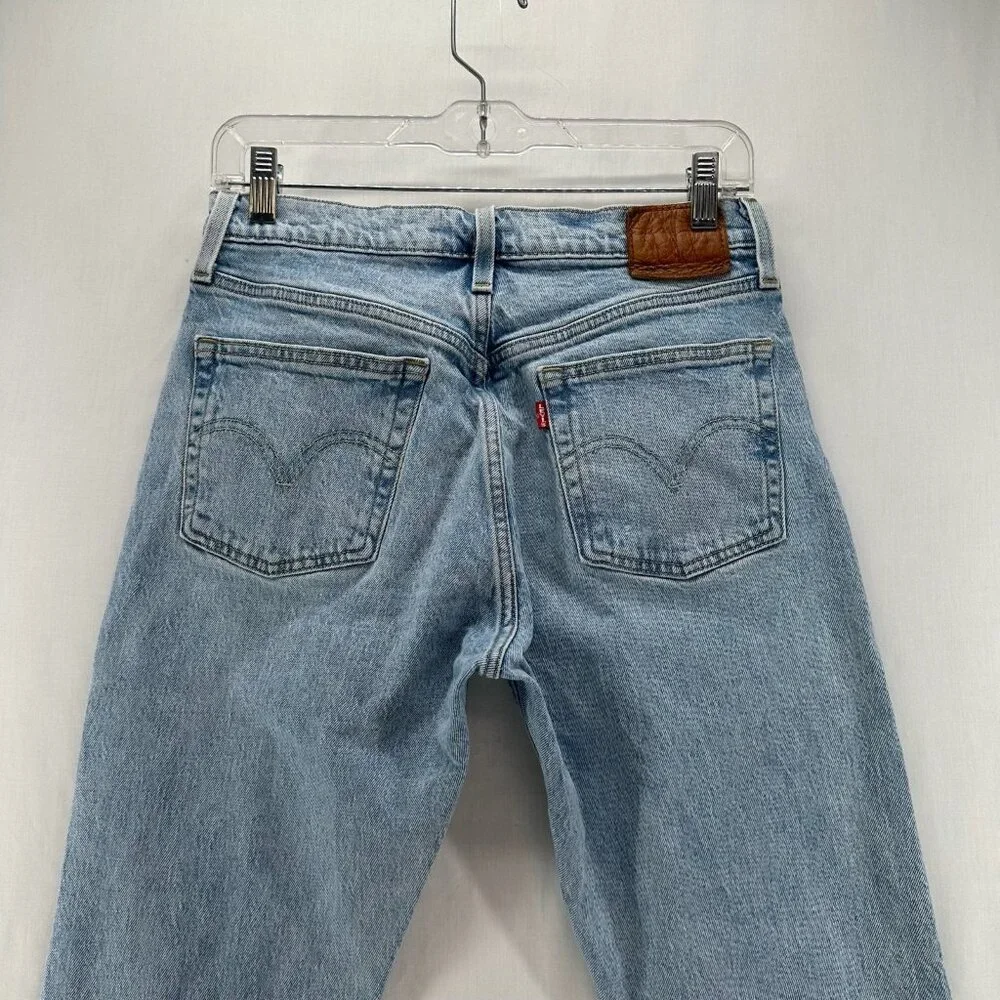 Levis 501 Skinny Jeans Women W28 L32 High-Rise Low Stretch Denim Light Wash Blue - Picture 5 of 15